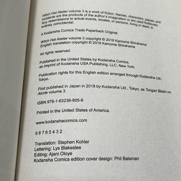 Kodansha Comics Witch Hat Atelier Volume 3 Kamome Shirahama - Picture 6 of 7